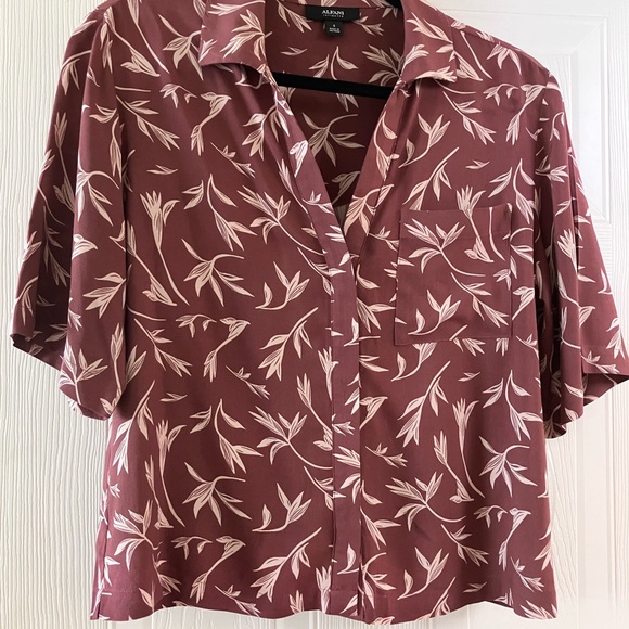 NWT Alfani two piece Elegant Maroon and White Patterned Loungewear With pockets - Picture 4 of 9